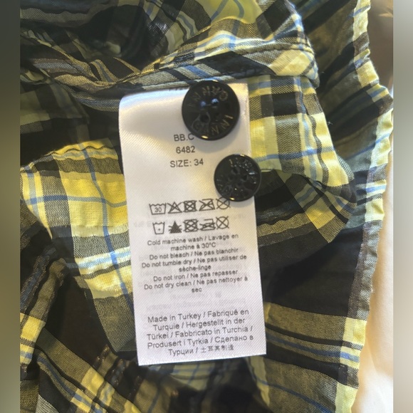 GANNI Seersucker Check Smocked Shirt Dress Size 34 (US2) - Picture 6 of 8